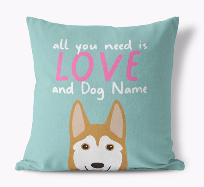 All You Need Is Love: Personalised {breedFullName} Canvas Cushion